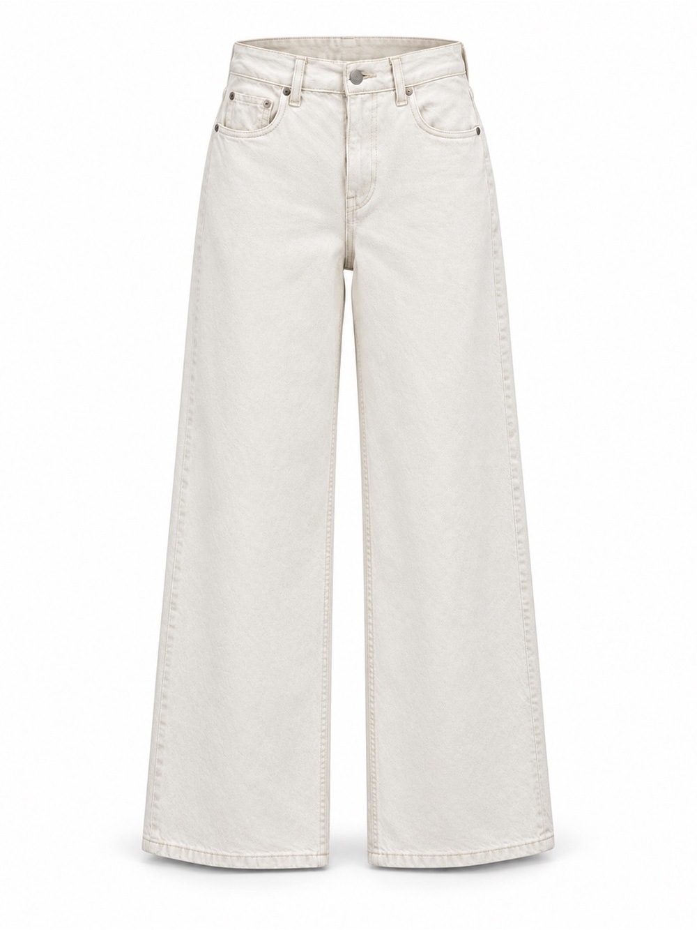 Uniqlo Wide Leg Ivory White Women’s Jeans High-Rise *FLAWED* 25